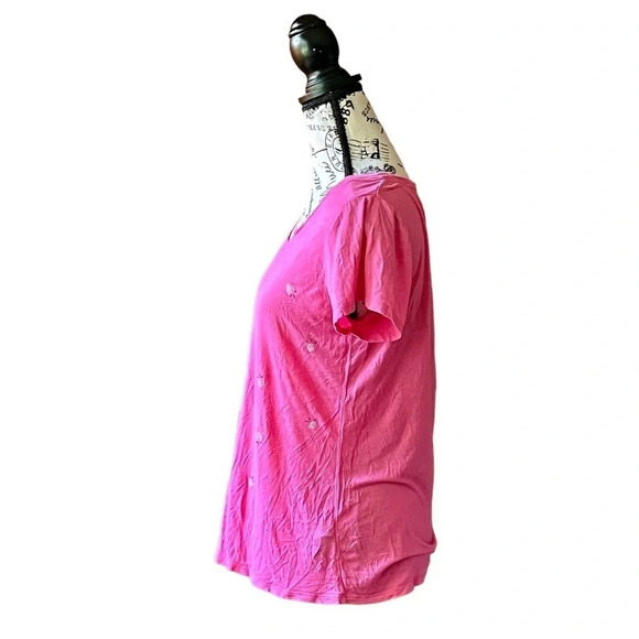 Tommy Hilfiger Women’s Pink Graphic Tee Crewneck Semi Sheer Pullover Classic Y2k - Picture 4 of 10